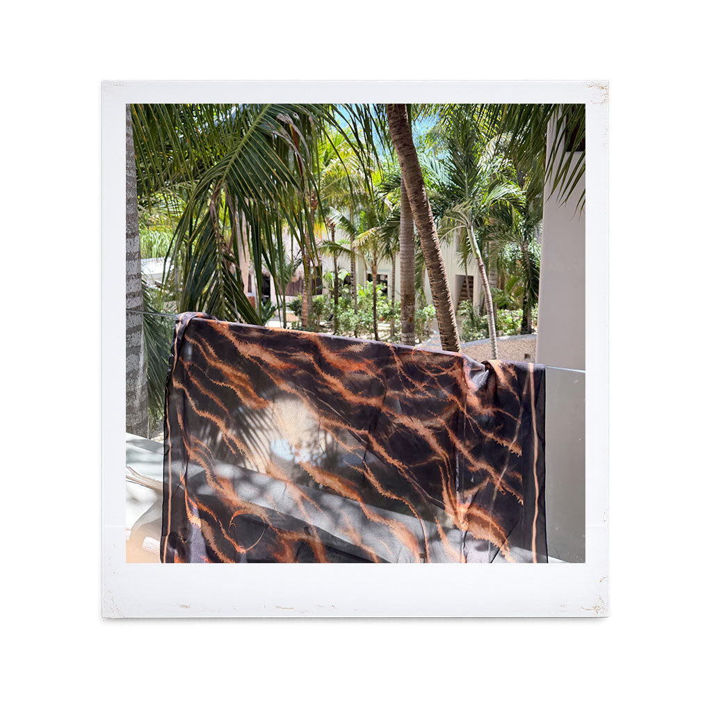 Solstice Silk Scarf Amber Fauna