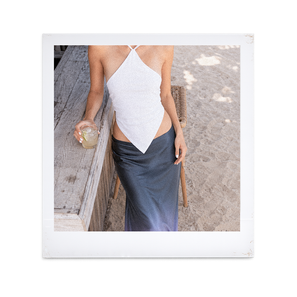 Eclipse Silk Halter Blanc