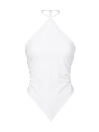 Eclipse Silk Halter Blanc