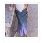 Groove Silk Midi Skirt Crown