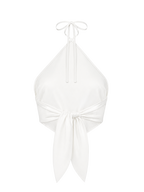 Eclipse Silk Halter Blanc