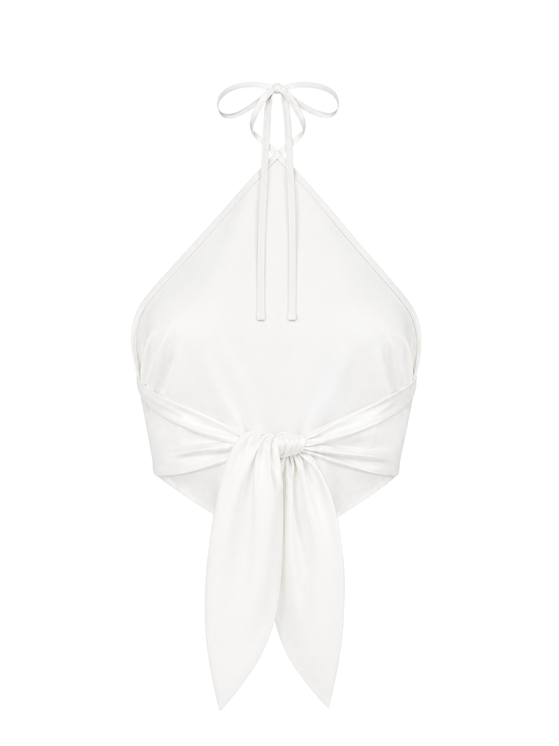 Eclipse Silk Halter Blanc