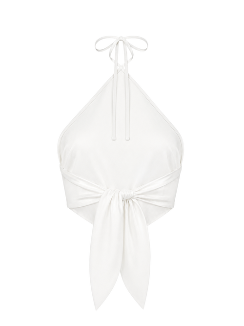 Eclipse Silk Halter Blanc